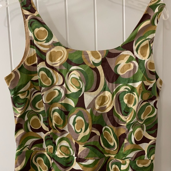 Petite Sophisticate 8P Sun Dress Sleeveless multi print green mauve ivory - Picture 9 of 9
